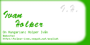 ivan holper business card