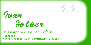 ivan holper business card